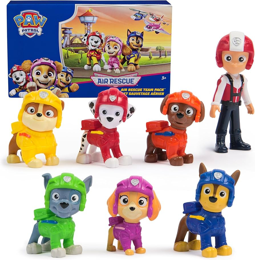 Paw Patrol: Paquete de regalo de figuras de juguete de rescate de aire, con 7 figuras de acción ... | Amazon (US)