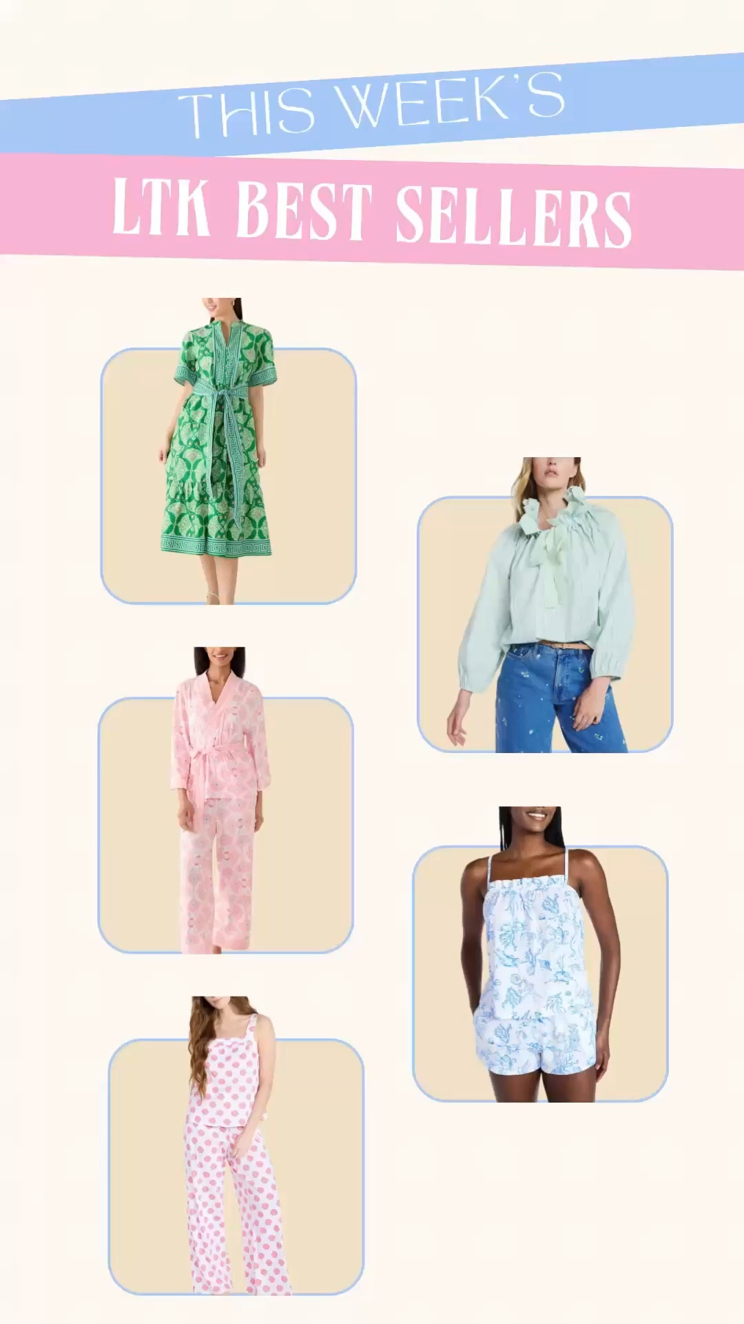 This Week’s LTK Best Sellers. You Shopped Well. 🌸

You shopped and you did not miss.

The Belk midi dress that is giving every bit of Lilly Pulitzer meets Tory Burch energy — the print, the silhouette, the border detail. All of it.

The $24 Walmart blouse that is a dead ringer for the Patou bow top everyone has been losing their minds over. Ruffled neckline, soft sage, also in blue.

The Belk pajama set that has Lake Pajamas written all over it. Pink floral, belted robe, wide leg pant. The set your morning routine has been waiting for.

The Walmart toile shorts set that is giving Lake Pajamas coastal collection at a price point that should not be legal. Blue and white.

The Walmart pink shell pajama set that sold the moment I posted it and I completely understand why.

Five finds. One very good week.

Lilly Pulitzer look for less, Tory Burch look for less, Lilly Pulitzer dupe, Patou dupe, Patou bow top dupe, Lake Pajamas dupe, Lake Pajamas look for less, Lake Pajamas lookalike, pajamas women, women’s pajama set, floral pajama set, toile pajama set, robe and pajama set, luxury pajamas for less, Belk fashion finds, Walmart fashion finds, preppy pajamas, spring pajamas women, designer look for less, affordable luxury pajamas, midi dress women, spring midi dress, floral midi dress women, preppy midi dress, border print dress, spring dress women, spring dresses, Easter dress women, bow blouse women, ruffle neck blouse, spring blouse women, spring outfit women, spring outfits, preppy spring outfit, affordable preppy style, LTK best sellers, weekly best sellers

#LTKFindsUnder50 #LTKFindsUnder100 #PajamaSet #LillyPulitzer #LakePajamas #LookForLess #WalmartStyle #WalmartFinds  

#LTKWorkwear #LTKWedding #LTKTravel