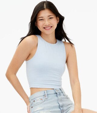 High-Neck Cropped Tank | Aeropostale