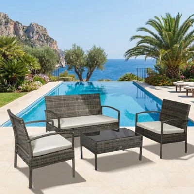 Loveseat Patio Furniture Set, Indoor Outdoor Wicker Set | Wayfair North America