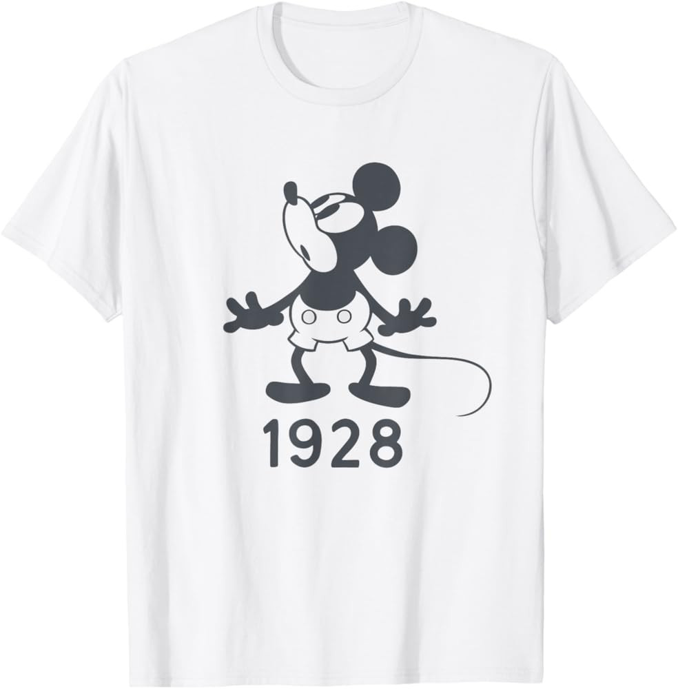 Disney Retro Mickey Mouse 1928 T-Shirt Small | Amazon (US)