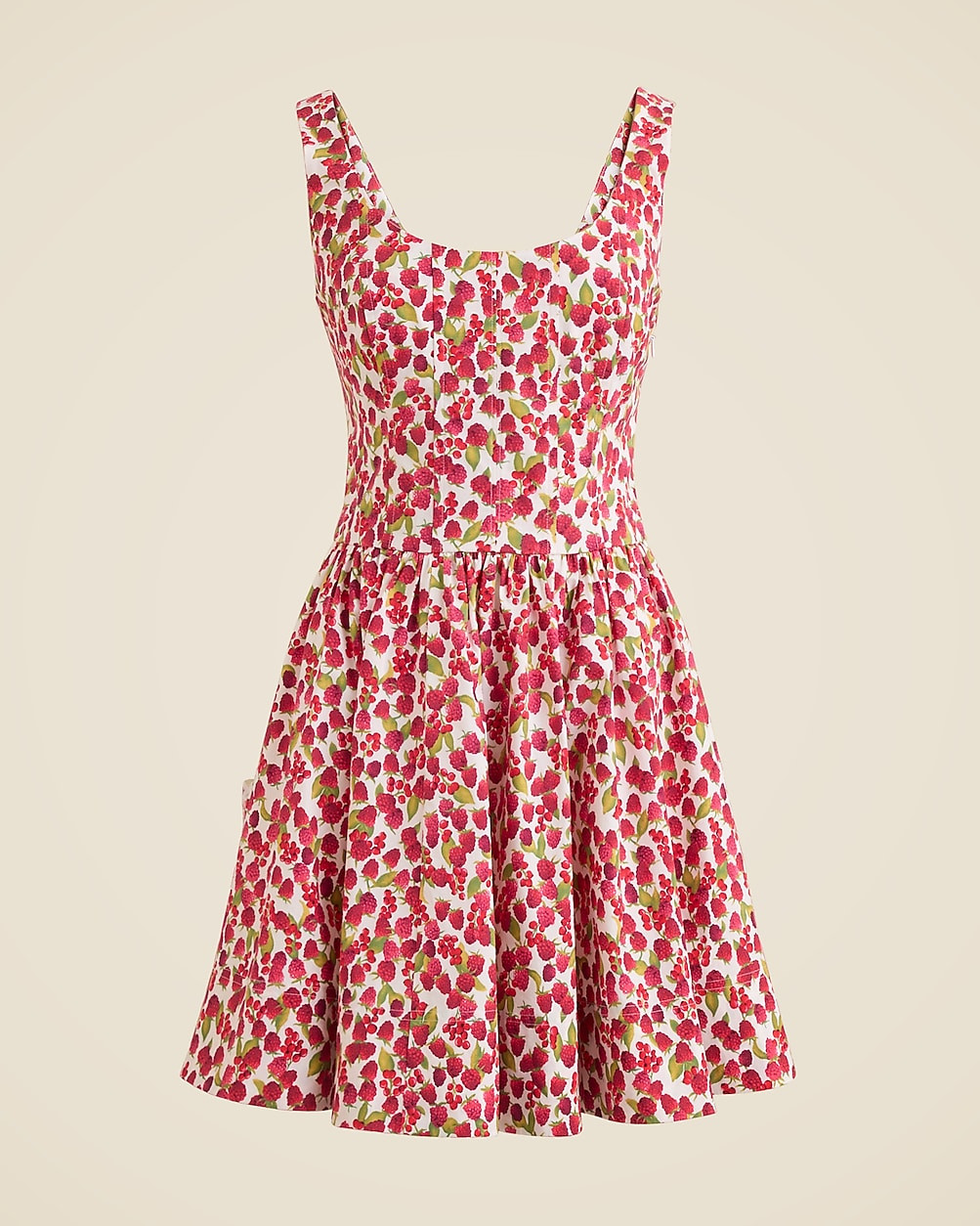 Fit-and-flare mini dress in raspberry print | J. Crew US