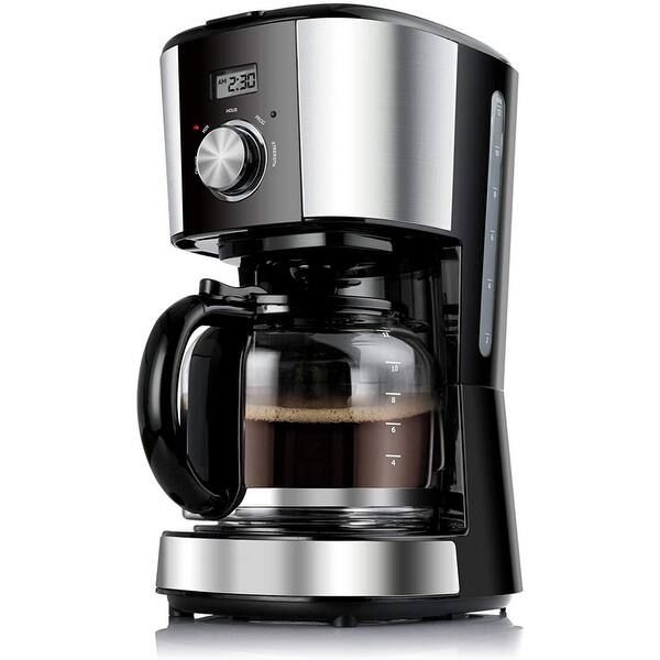 12-Cup Stainless Steel Programmable Coffee Maker With Timer And Strength Control - Overstock - 35... | Bed Bath & Beyond