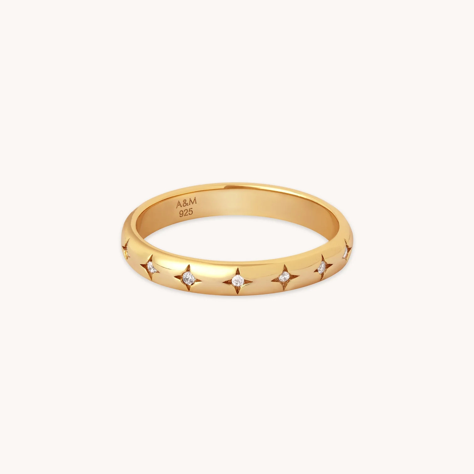 Cosmic Star Gold Band Ring | Astrid & Miyu Rings | Astrid and Miyu