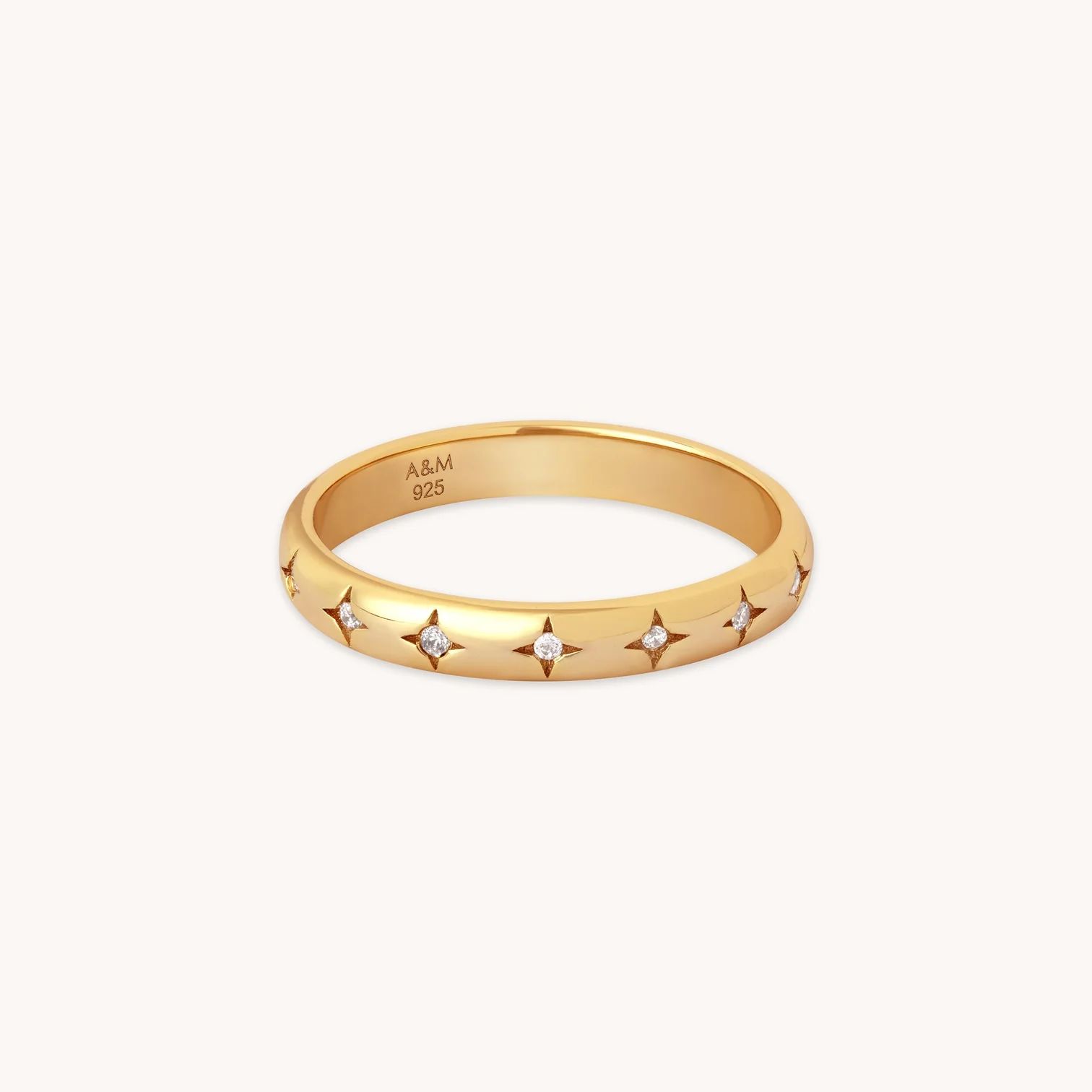 Cosmic Star Gold Band Ring | Astrid & Miyu Rings | Astrid and Miyu