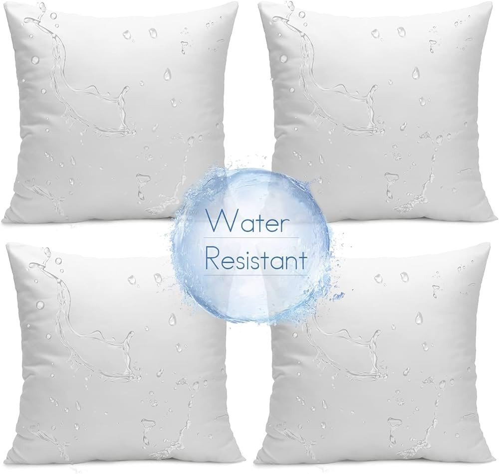 Ashler Outdoor Pillows, 18 x 18 Pillow Inserts Set of 4, Waterproof Throw Pillow Inserts Hypoalle... | Amazon (US)