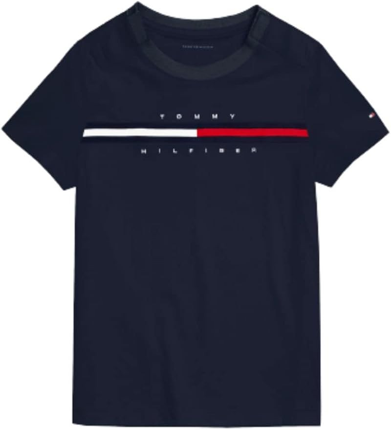 Tommy Hilfiger Boy’s Adaptive Short Sleeve Logo T-Shirt with Velcro Closures | Amazon (US)