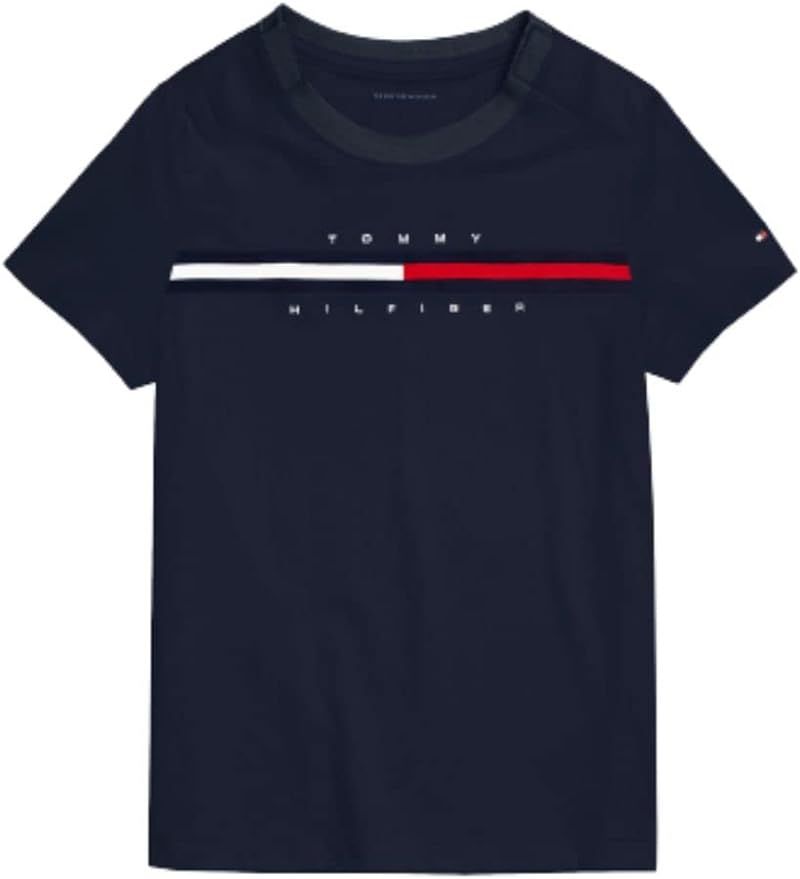 Tommy Hilfiger Boy’s Adaptive Short Sleeve Logo T-Shirt with Velcro Closures | Amazon (US)