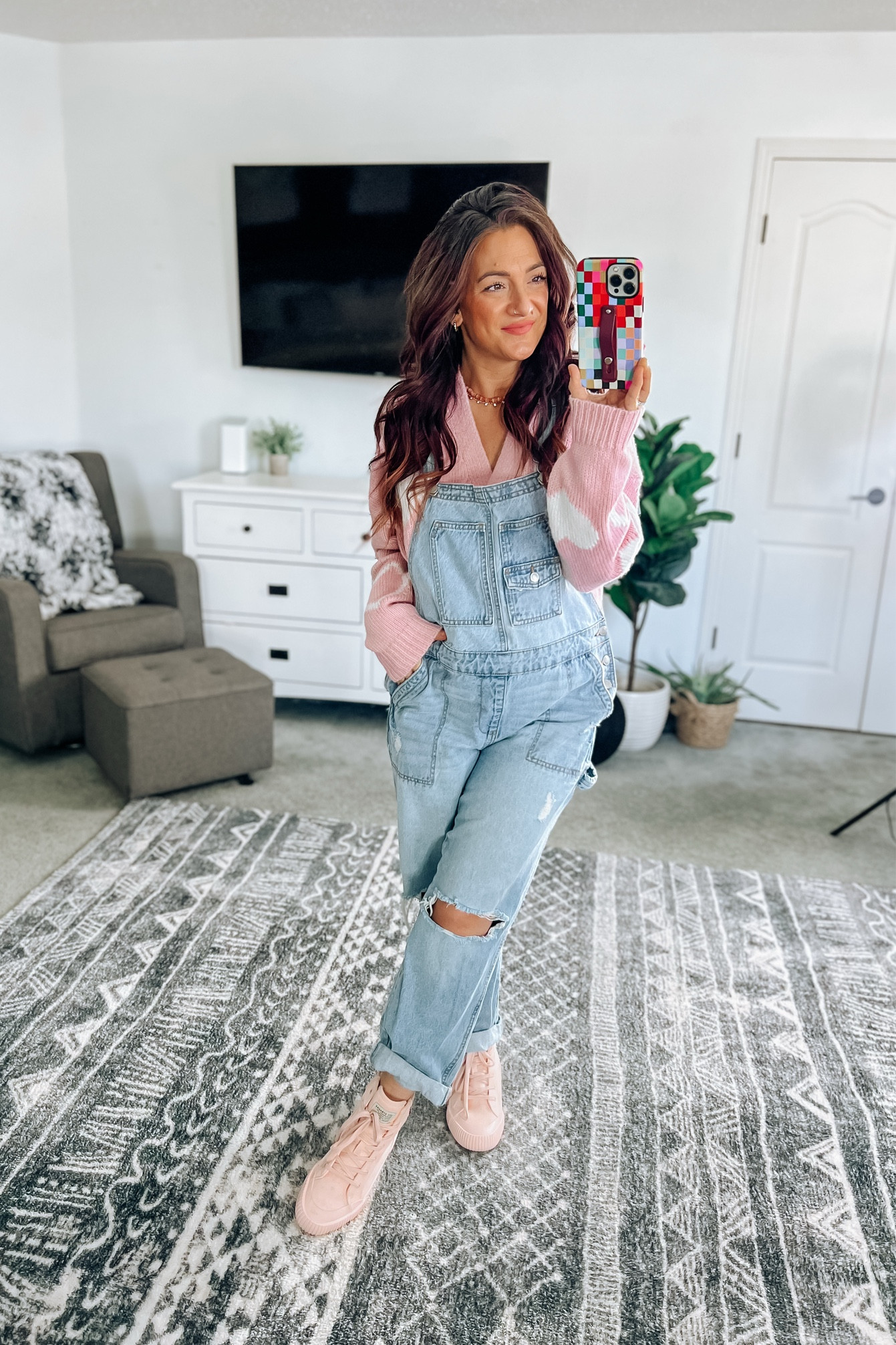 Casual Valentine’s Day outfit! This would be so cute if you’re volunteering in your kiddos classroom for vday 💕 cardigan fits oversized and is super soft! Levi shoes on major sale!!! Over 60% off! TTS 

#LTKStyleTip #LTKSaleAlert #LTKShoeCrush