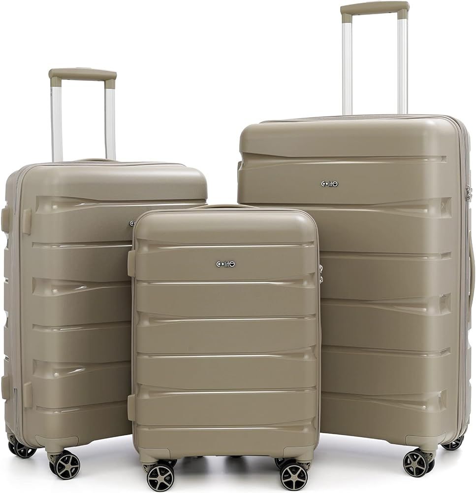 Amazon.com | COOLIFE luggage Expandable(only 28”) suitcase 3 piece set PP material with TSA Loc... | Amazon (US)