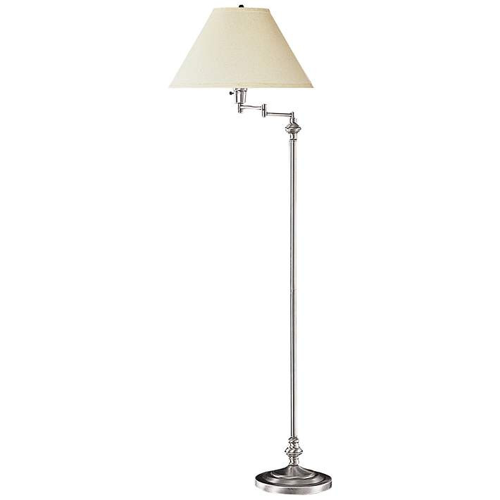 Cal Lighting Bellhaven 59" Brushed Steel Swing Arm Floor Lamp | www.lampsplus.com | Lamps Plus