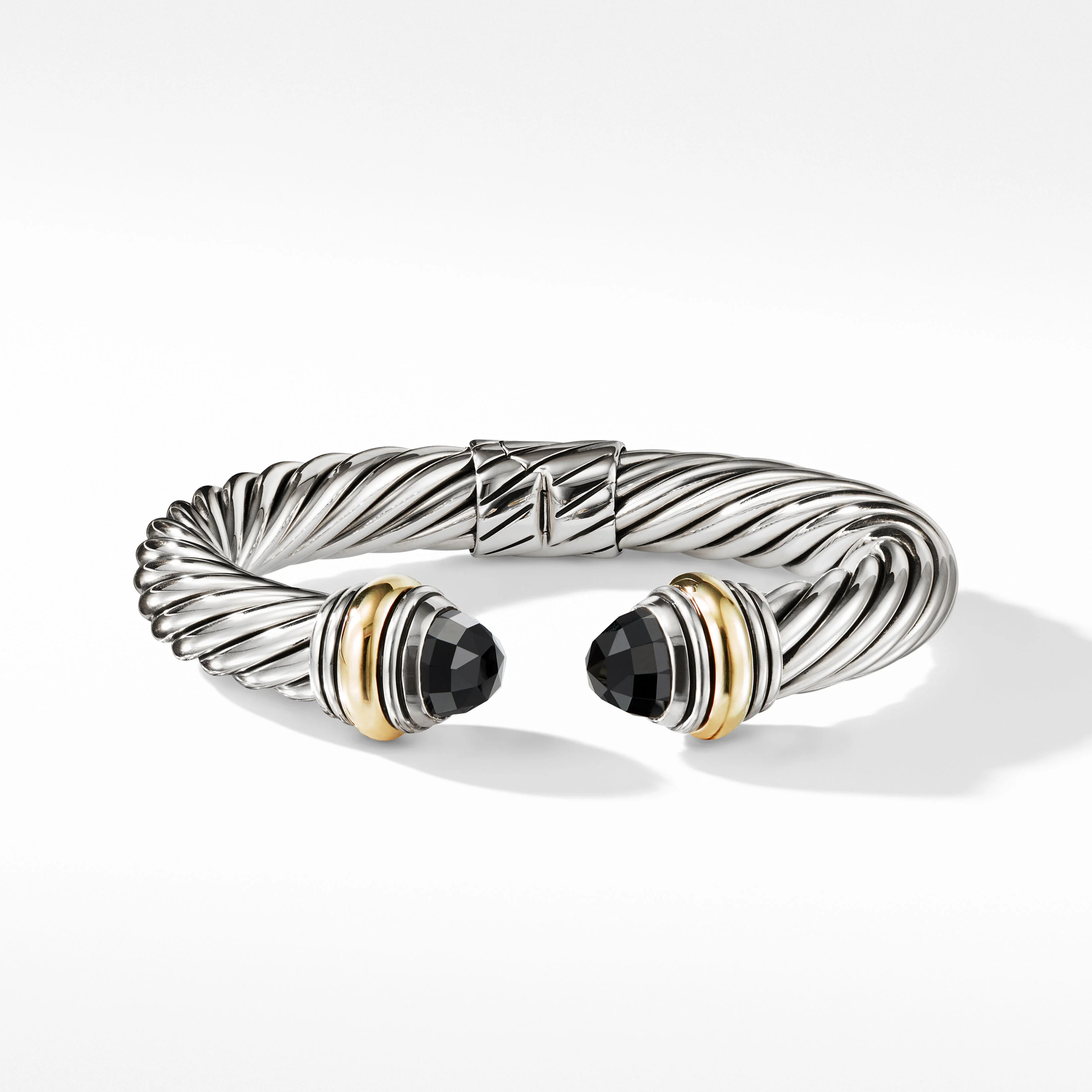 Cable Classics Color Bracelet in Sterling Silver with Black Onyx and 14K Yellow Gold | David Yurman