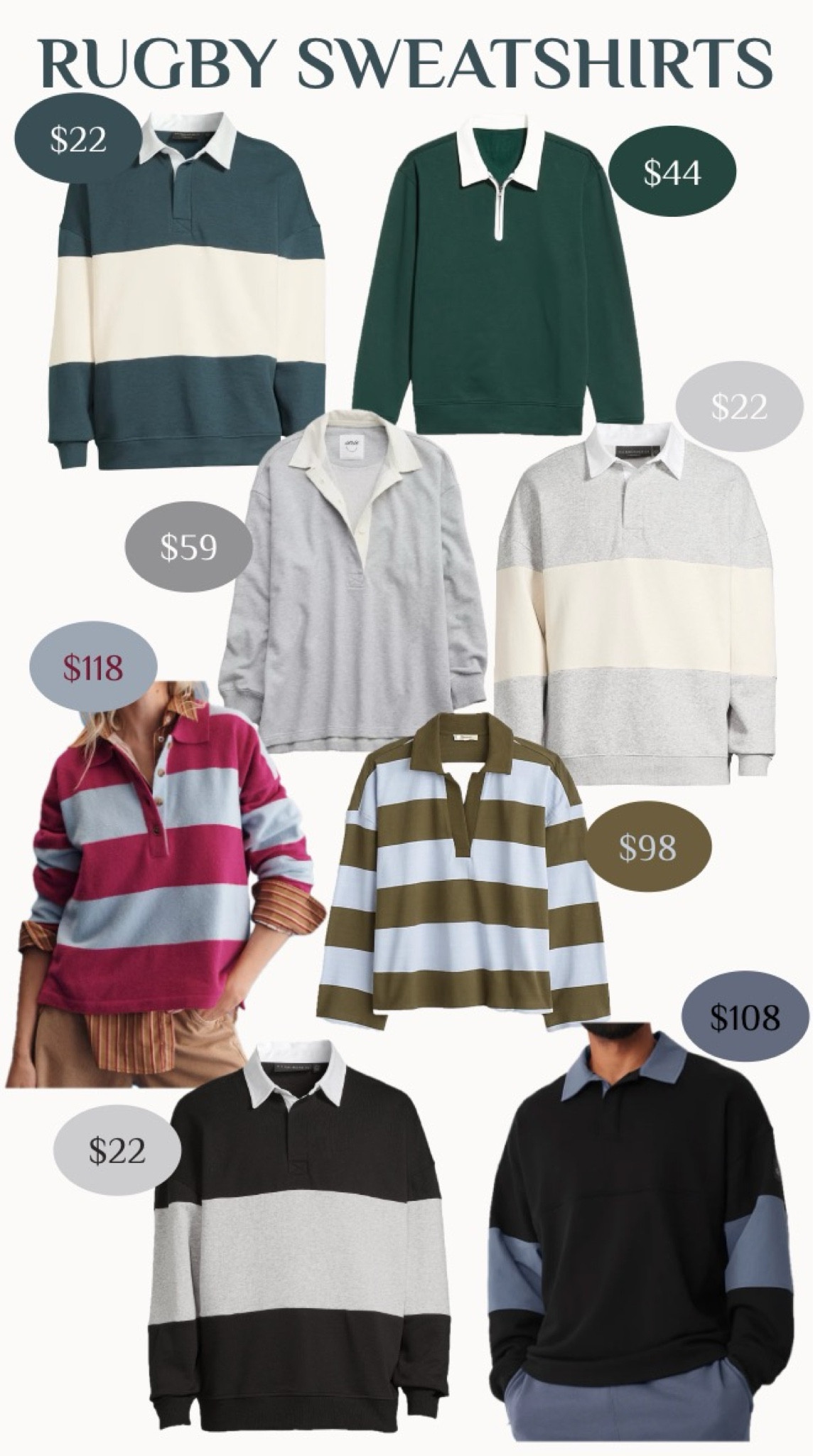 RUGBY SWEATSHIRTS: These cozy sweatshirts are trending for fall, and I found the cutest options for you starting at just $22!
…………………..
striped shirt old navy style old navy finds back to school outfit striped sweatshirt plus size sweatshirt rugby shirt rugby madewell dupe anthropologie dupe alo dupe alo yoga dupe lululemon dupe Lulu dupe aerie new arrivals aerie dupe walmart finds walmart new arrivals Walmart mens finds mens shirt mens fall fashion mens fall outfit college style college outfit teacher outfit preppy shirt collared sweatshirt collared shirt green sweatshirt olive sweatshirt black sweatshirt game day look game day outfit travel look travel outfit 

#LTKMens #LTKFindsUnder50 #LTKPlusSize