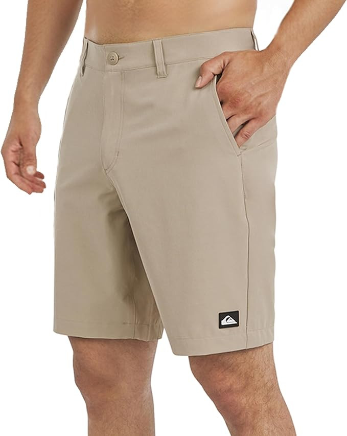 Quiksilver Men's Regular Fit Fixed Waist Water Friendly Active Hybrid Shorts | Amazon (US)