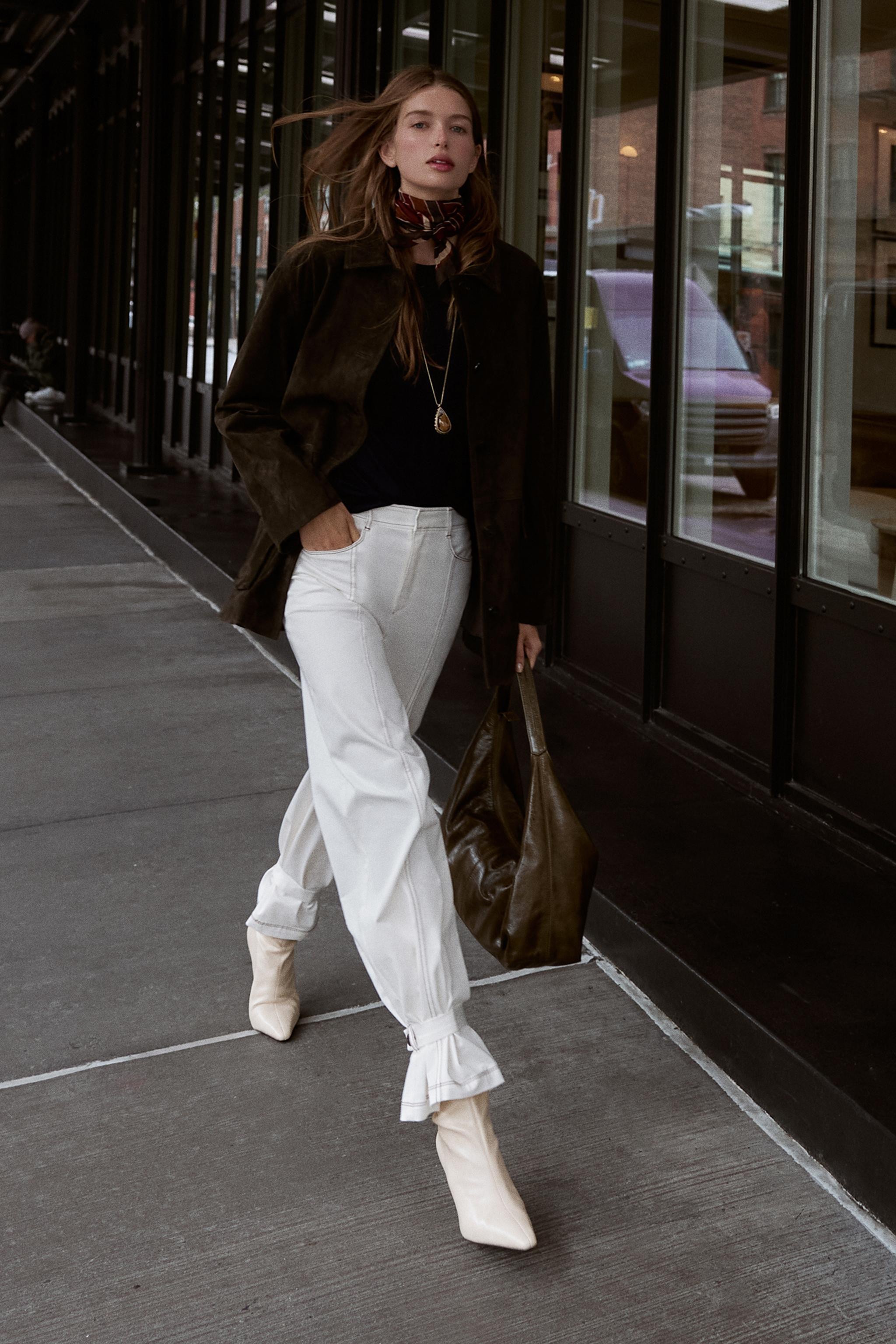 CONTRAST TOPSTITCHING TROUSERS | Zara UK