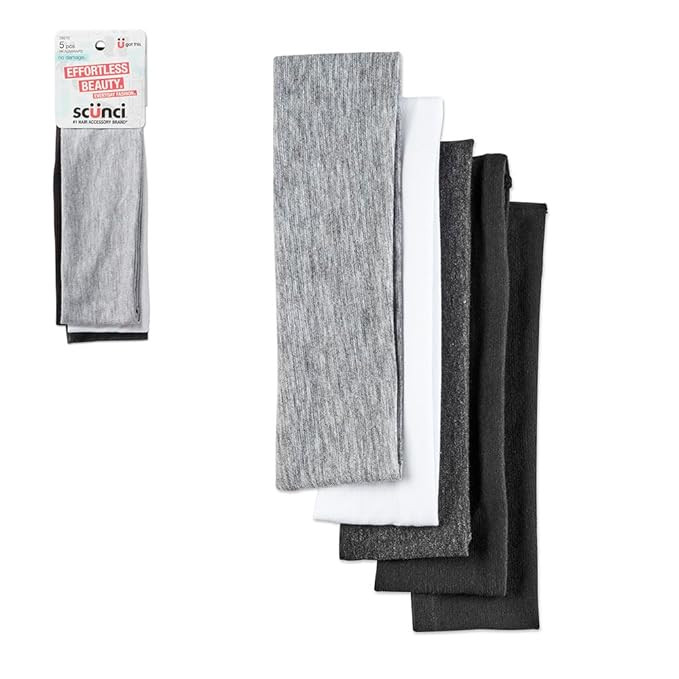 Scunci by Conair Soft Stretchable Headbands- accessories for women - mens headband - running head... | Amazon (US)