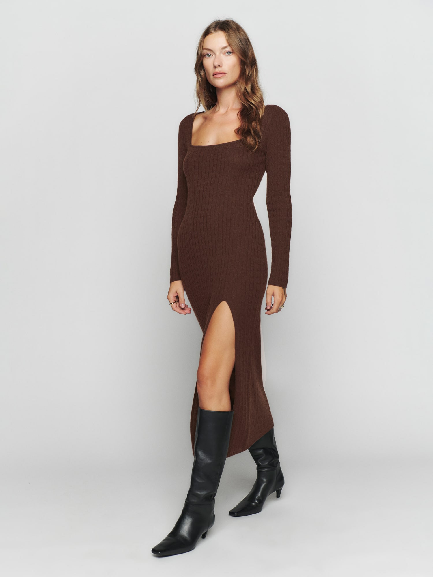 Pompeo Cashmere Cable Sweater Dress | Reformation (Global)