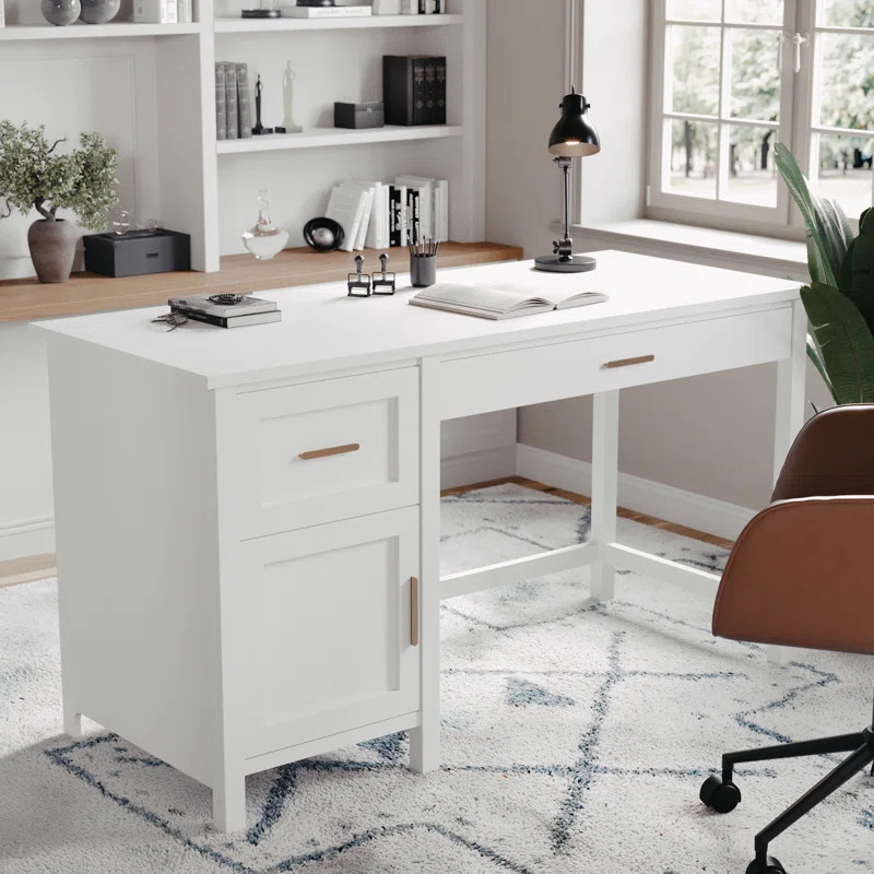 Teague Martha Stewart Shaker Style Home Office Desk with Storage | Wayfair North America