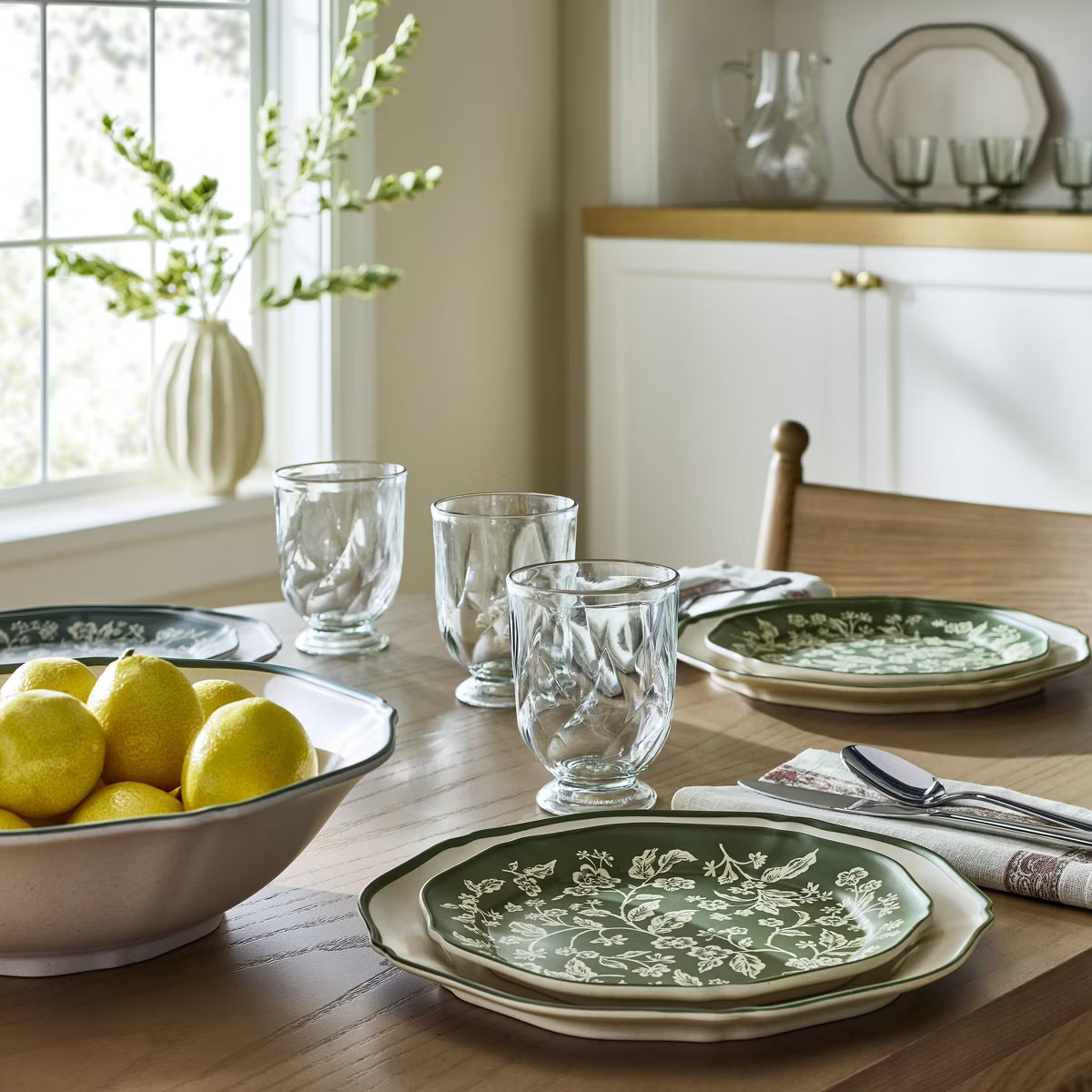 8.5" 4pk Melamine Floral Salad Plates Green - Threshold™ designed with Studio McGee | Target