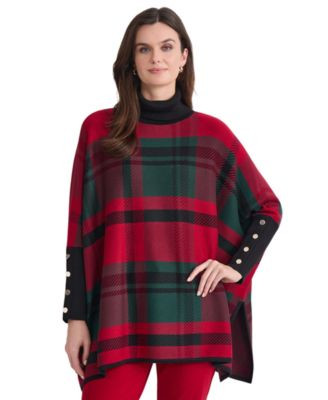 Jones New York Women's Argyle Turtleneck Long-Sleeve Sweater - Venetian Red Multi | Macy's