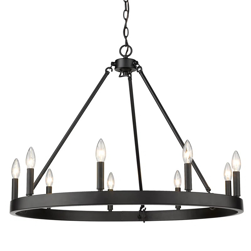 Emmalynn 9 - Light Dimmable Wagon Wheel Chandelier | Wayfair North America