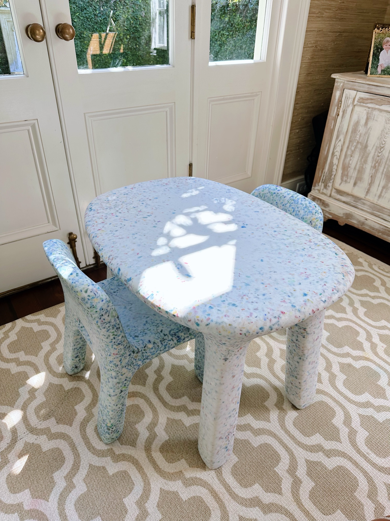 Introducing one of our can’t live without home items: the cutest little table for our children! They love to sit at it for meals & snacks, to do art projects, to build legos and magna-tiles, and everything in between! You can mix and match the table & chair colors too (our table is the white “party” colorway and our chairs are the blue “ocean” colorway)! I use a magic erasure to clean off any wild art projects. It’s aesthetically pleasing for me and a hit with my kids 💙 

#LTKfamily #LTKkids #LTKhome
