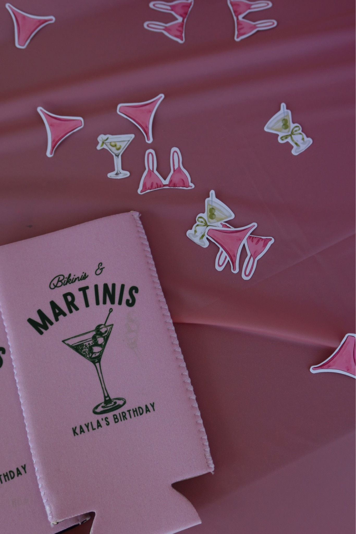 Custom koozies // birthday koozies // bikinis and martinis // bachelorette // custom can cooler

#LTKParties