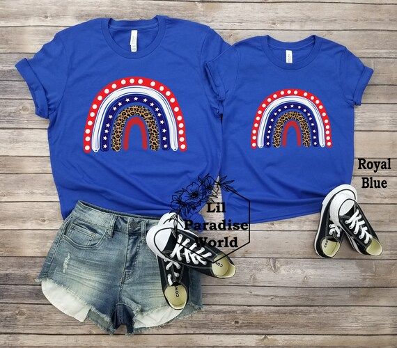 Usa Rainbow Mommy and Me Tshirt- Usa Patriotic-Matching Rainbow Shirts-Usa Shirt-Matching July 4t... | Etsy (US)