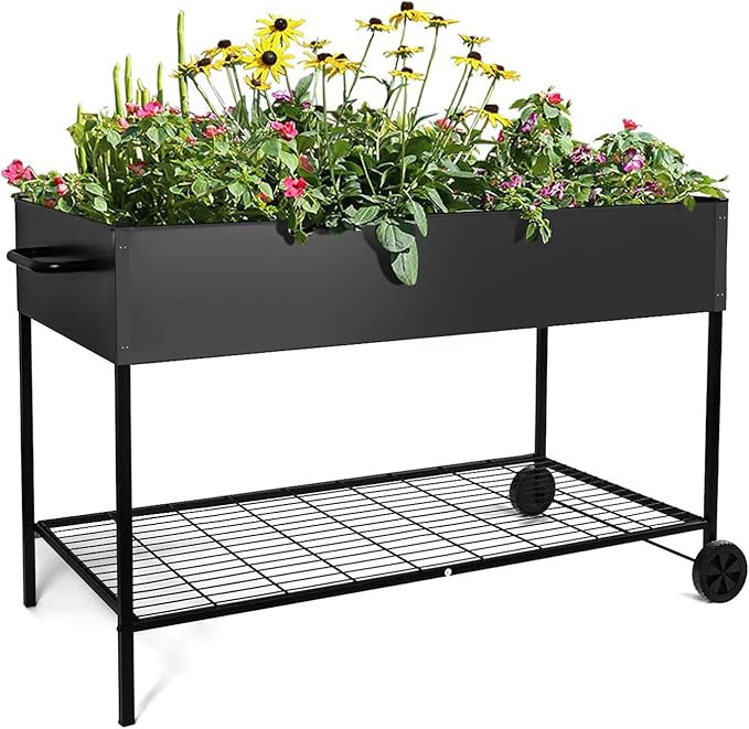 MIXC 50 * 26 * 31 Large Metal Raised Garden Beds with Legs, Elevated Planter Boxes Outdoor Raised... | Amazon (US)