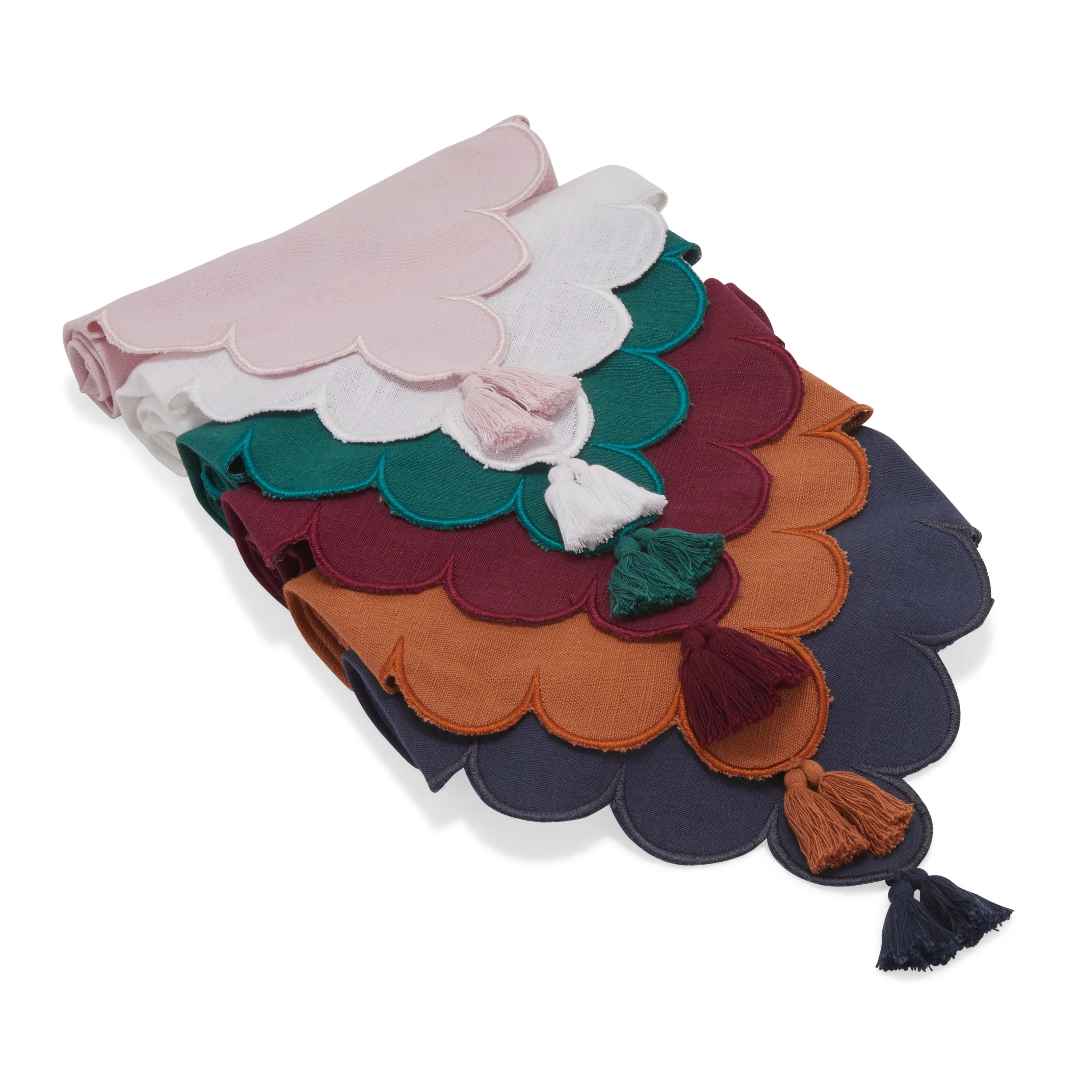 Scalloped Tassel 6 Piece Table Napkin Set by Drew Barrymore Flower Home | Walmart (US)