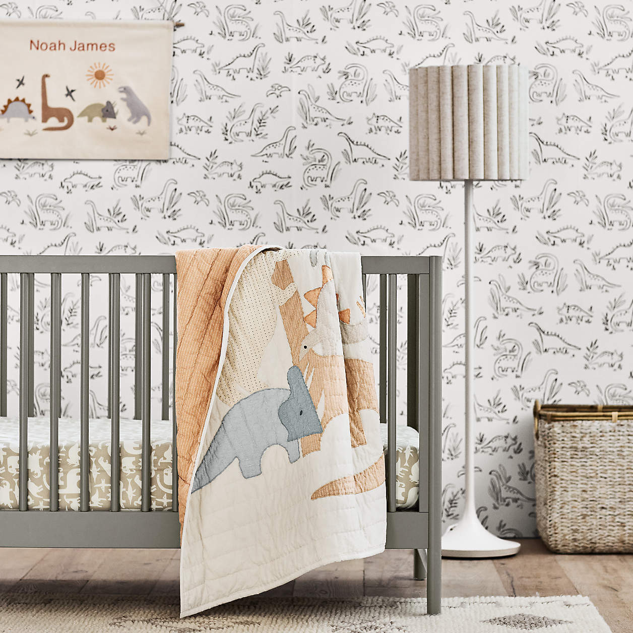 Emme Pleated Linen Kids Floor Lamp + Reviews | Crate & Kids | Crate & Barrel