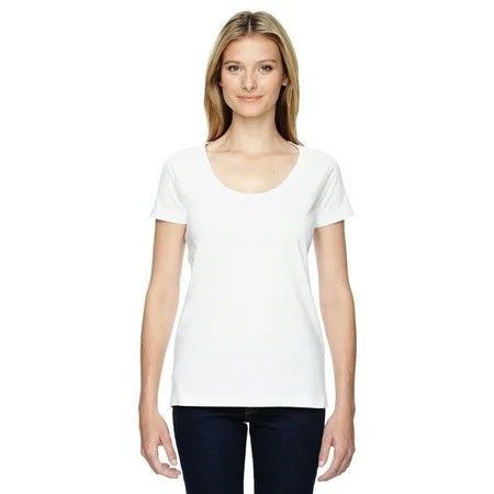 Ladies Scoop Neck T-Shirt WHITE M | Walmart (US)