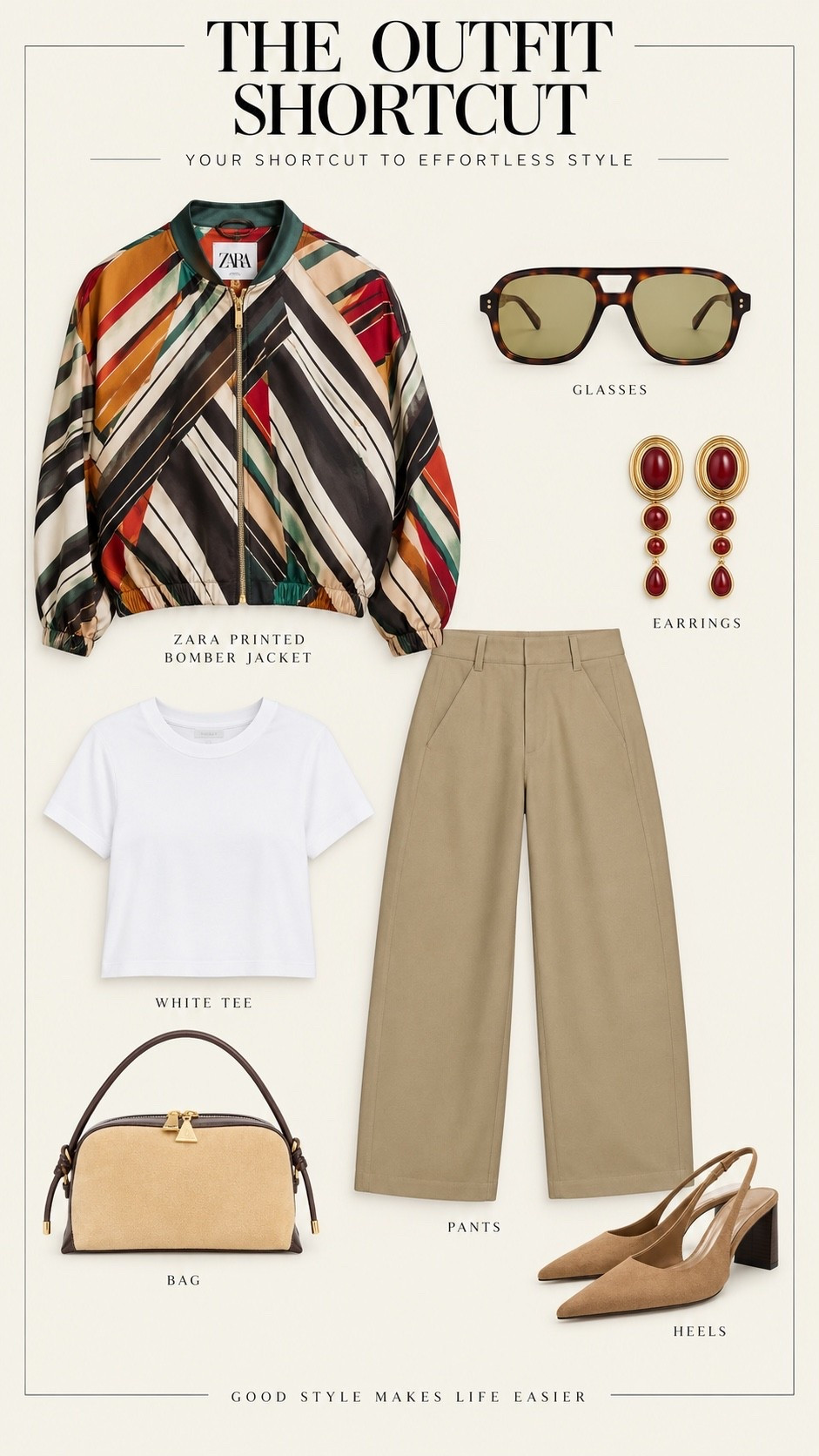 this bomber is the whole reason this outfit works. The print is doing a lot so I kept everything else simple…white tee, khaki pants, suede heels and a fun, trendy pair of glasses. Expensive looking without actually being expensive💁🏼‍♀️

#LTKWorkwear #LTKOver40 #LTKootd