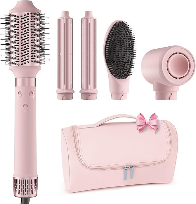 Dual Voltage Hot Air Styler Wrap - 5 in 1 Hair Dryer Brush with Fast Drying Blow Dryer, Styling, ... | Amazon (US)