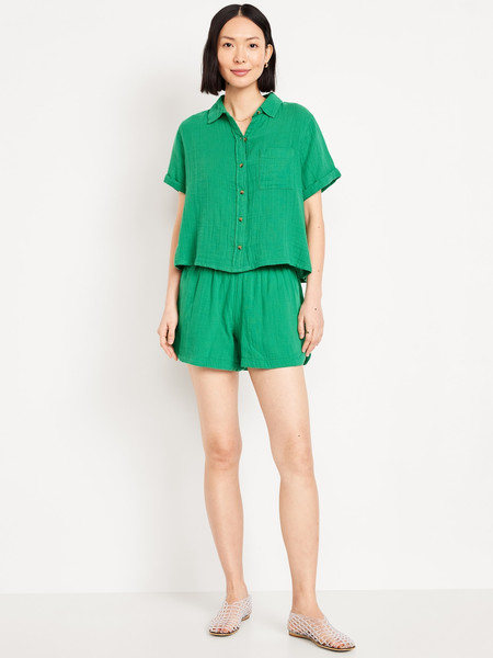 High-Waisted Crinkle Gauze Shorts -- 4-inch inseam | Old Navy | Old Navy (US)