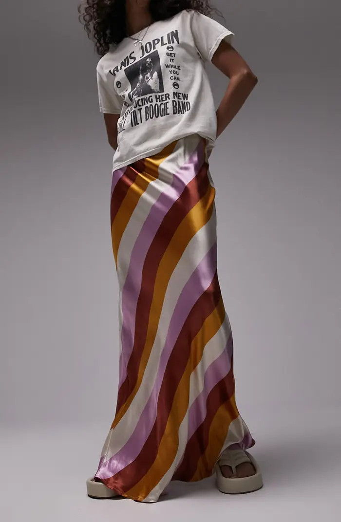 Stripe Satin Maxi Skirt | Nordstrom