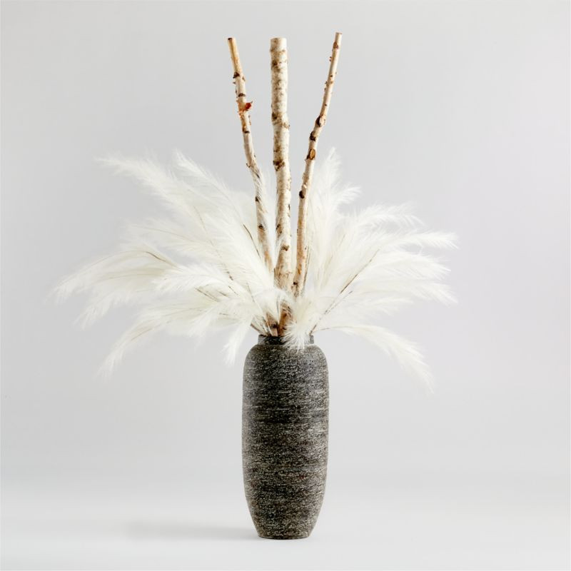 Timber Floor Vase Pampas Grass Arrangement | Crate & Barrel | Crate & Barrel