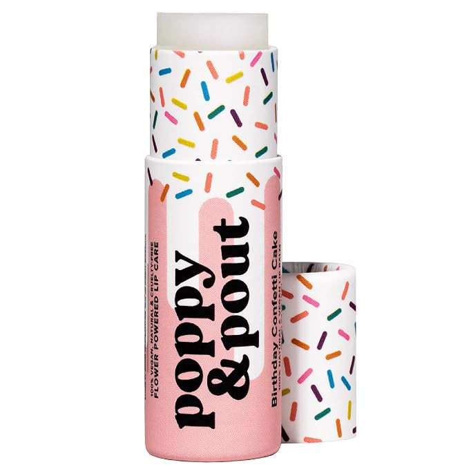 Poppy & Pout Birthday Cake Jumbo Lip Balm | All Natural Lip Balms & Moisturizers | Hydrates with ... | Amazon (US)