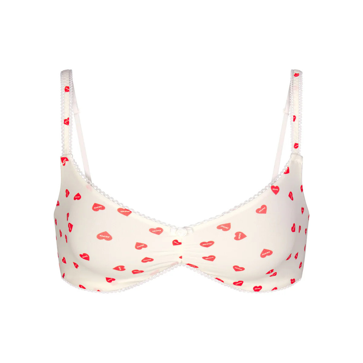 FITS EVERYBODY PICOT TRIM SKIMPY SCOOP BRALETTE | RUBY HEART PRINT | SKIMS (US)
