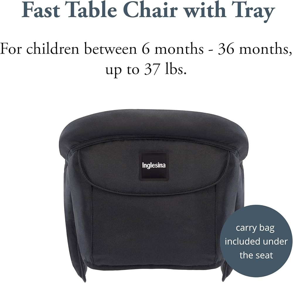Inglesina Fast Table Chair (Black) + Fast Dining Tray Plus - High Chair for Babies & Toddlers 6-3... | Amazon (US)