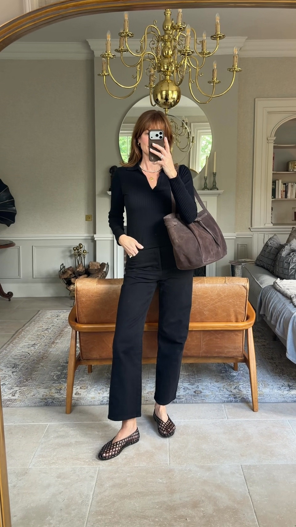 Black and brown outfit with jelly flats and brown suede bag

#LTKsummer #LTKuk #LTKstyletip