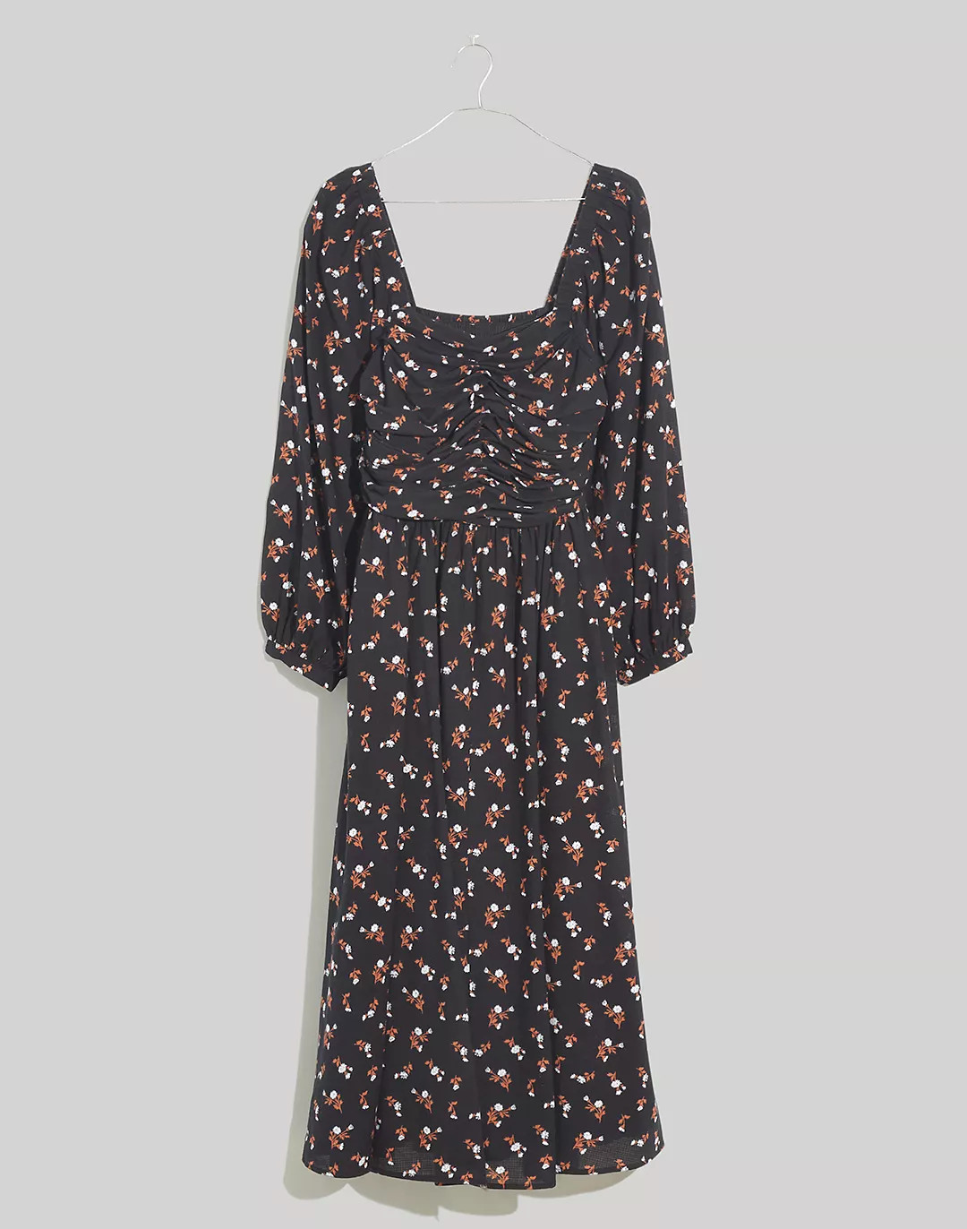 Puff-Sleeve Midi Dress in Woodland Floral | Madewell