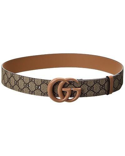GG Marmont Wide GG Supreme Canvas & Leather Belt | Rue La La
