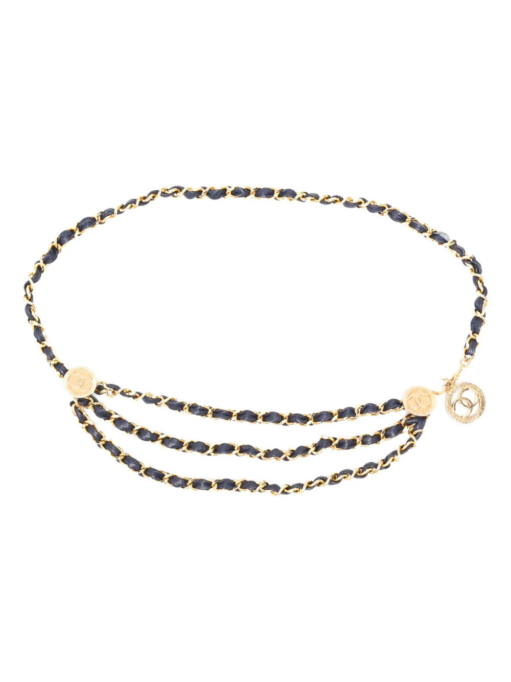 CHANEL Pre-Owned 1984 Medallion chain belt - Blue | Farfetch Global