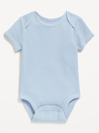 Unisex Short-Sleeve Waffle-Knit Bodysuit for Baby | Old Navy (US)