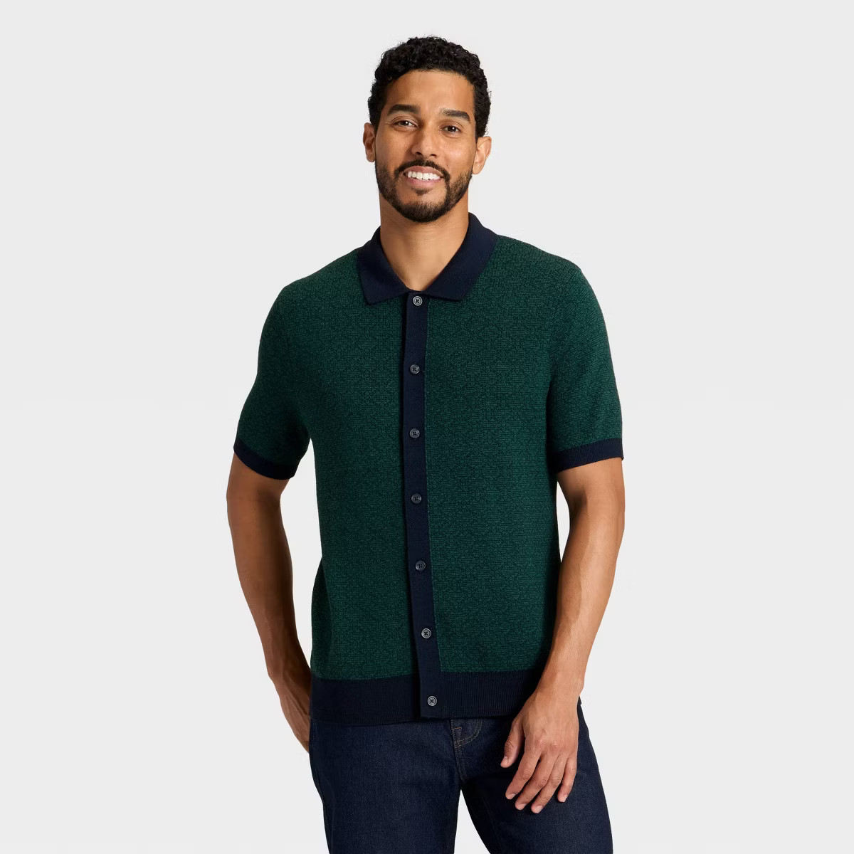Men's Short Sleeve Full Button Sweater - Goodfellow & Co™ | Target