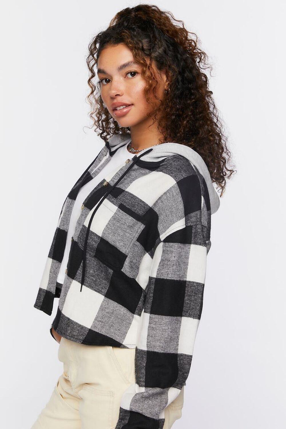 Hooded Combo Flannel Shirt | Forever 21 | Forever 21 (US)