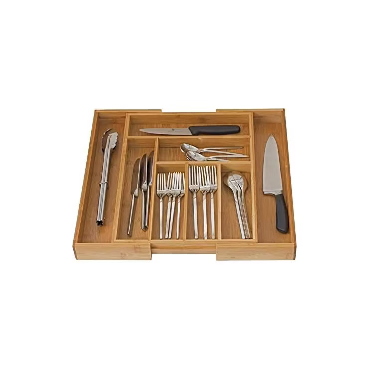 Expandable Cutlery Bamboo Kitchen Utensils and Flatware Drawer Divider/Organizer - Homeitusa | Target