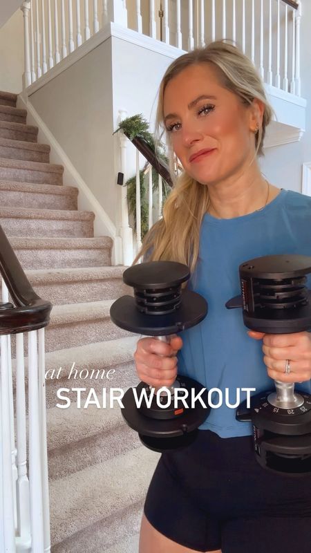 At home stair workout. Minimal or no equipment needed 

#LTKfitness #LTKhome