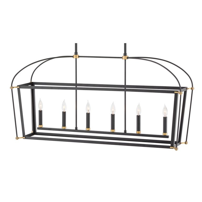 Hinkley Lighting 4054 Selby 6 Light 48" Wide Taper Candle Linear Chandelier - Black | Walmart (US)